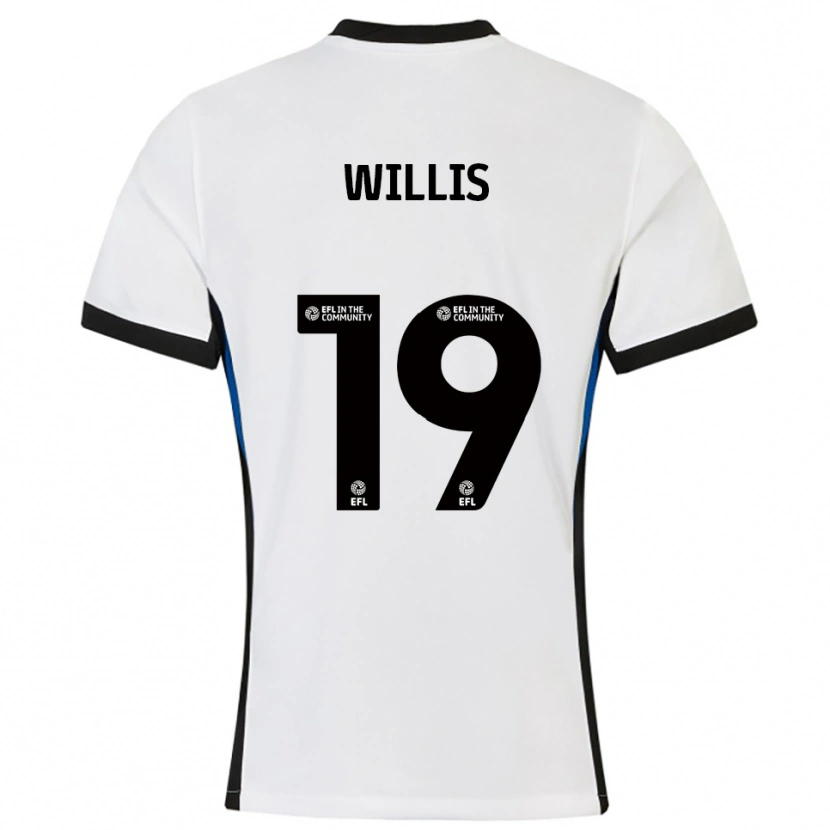 Danxen Hombre Camiseta Zach Willis #19 Blanco Azul 2ª Equipación 2025/26 La Camisa
