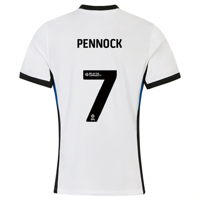 Danxen Hombre Camiseta Jade Pennock #7 Blanco Azul 2ª Equipación 2025/26 La Camisa