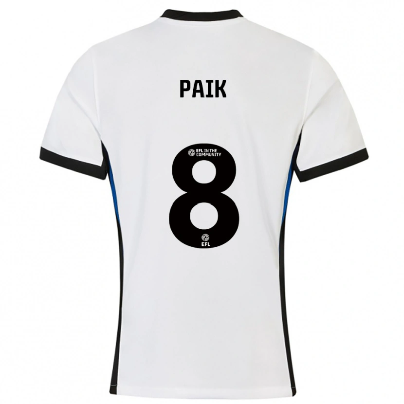 Danxen Hombre Camiseta Seung-Ho Paik #8 Blanco Azul 2ª Equipación 2025/26 La Camisa