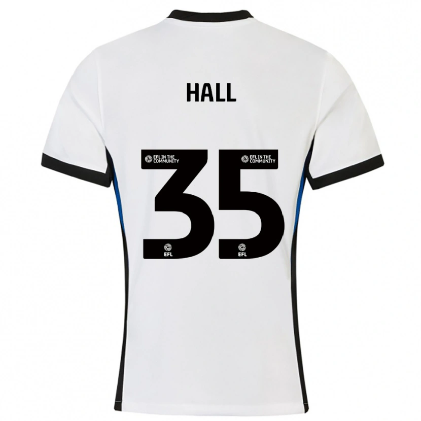Danxen Hombre Camiseta George Hall #35 Blanco Azul 2ª Equipación 2025/26 La Camisa