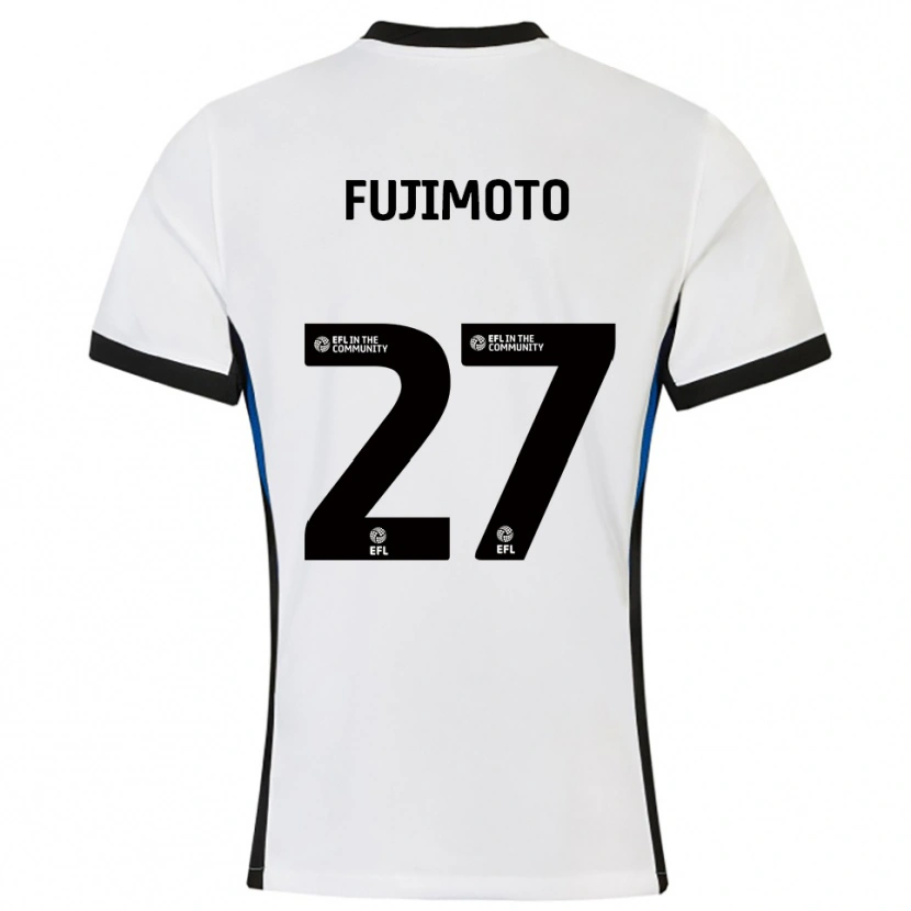 Danxen Hombre Camiseta Kanya Fujimoto #27 Blanco Azul 2ª Equipación 2025/26 La Camisa