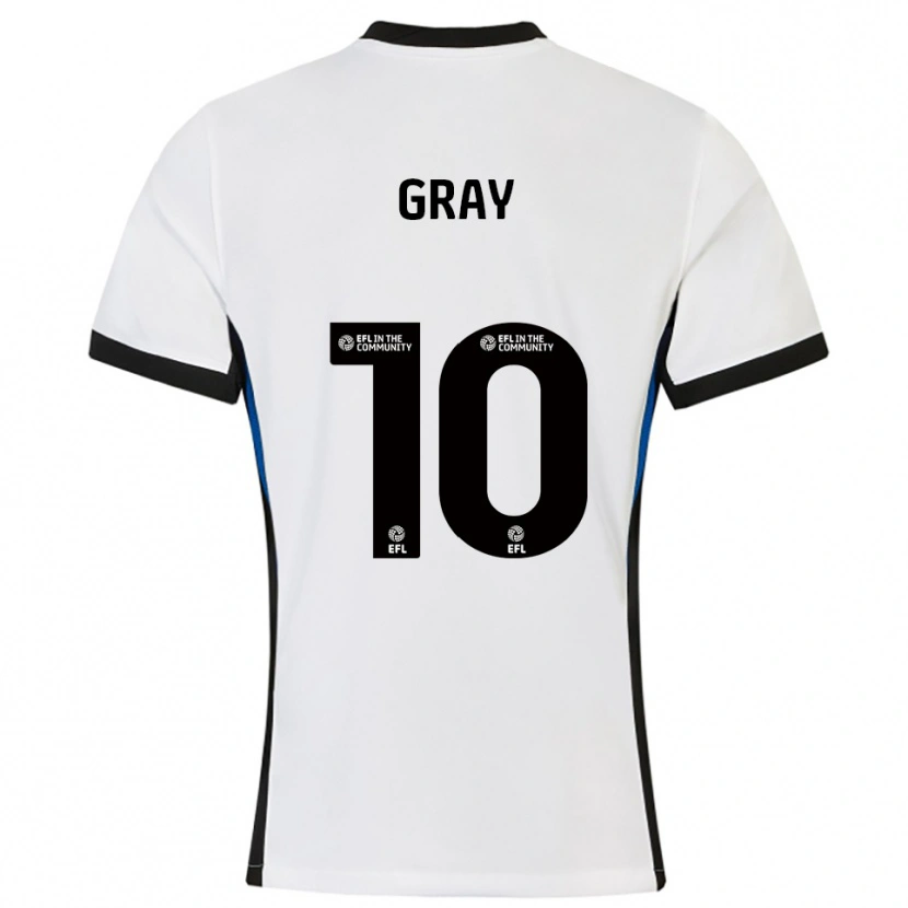 Danxen Hombre Camiseta Demarai Gray #10 Blanco Azul 2ª Equipación 2025/26 La Camisa
