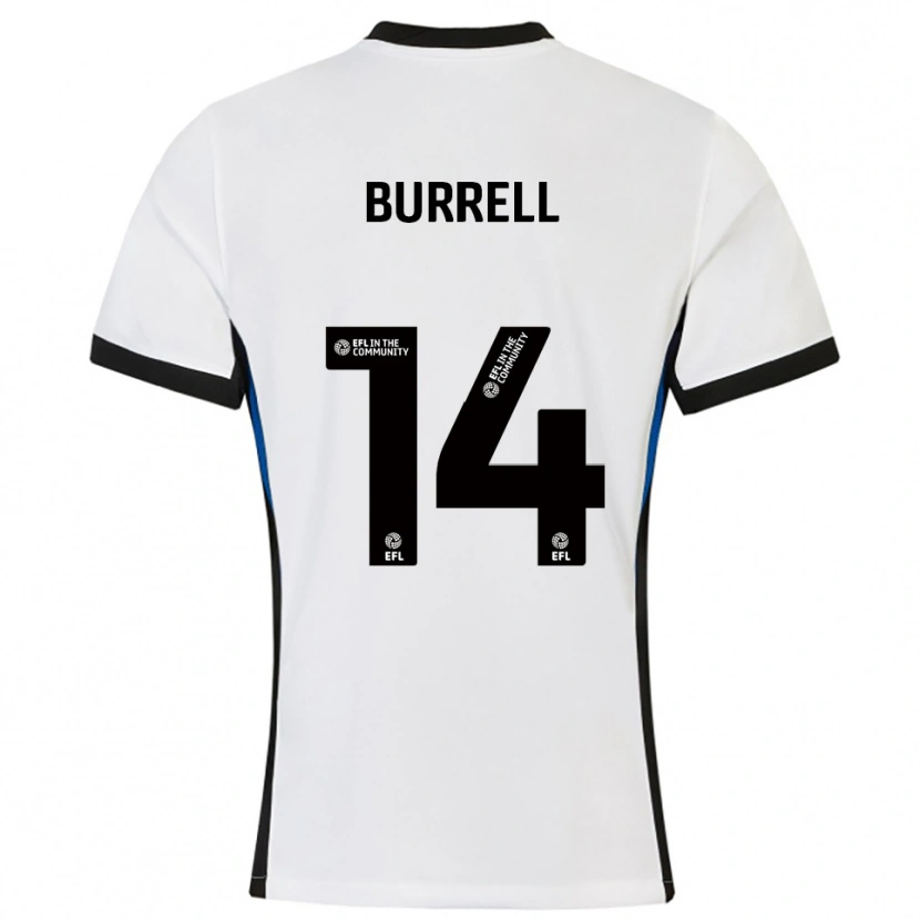 Danxen Hombre Camiseta Billy Burrell #14 Blanco Azul 2ª Equipación 2025/26 La Camisa