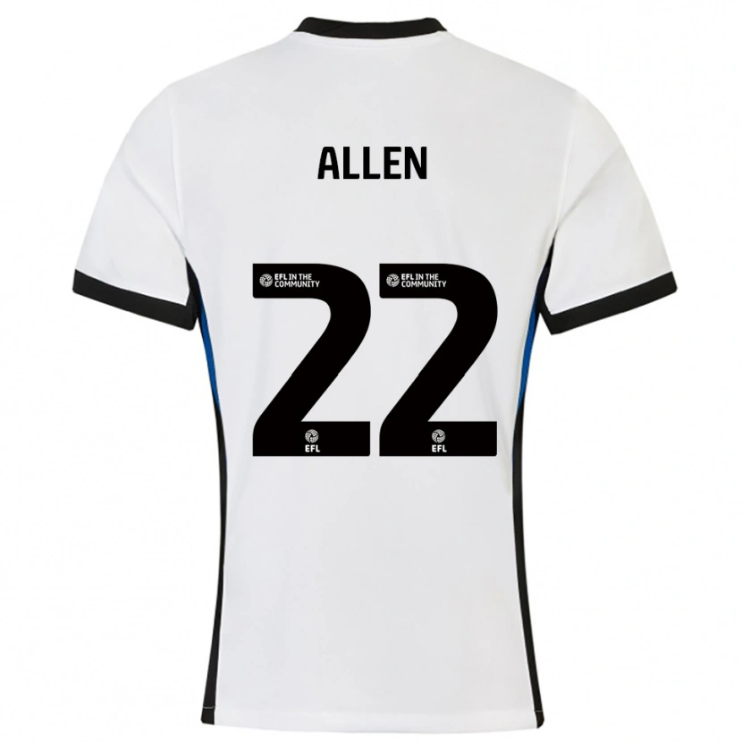 Danxen Hombre Camiseta Remi Allen #22 Blanco Azul 2ª Equipación 2025/26 La Camisa
