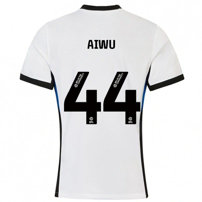 Danxen Hombre Camiseta Emanuel Aiwu #44 Blanco Azul 2ª Equipación 2025/26 La Camisa