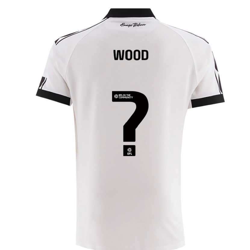 Danxen Hombre Camiseta Callum Wood #0 Blanco Negro 2ª Equipación 2025/26 La Camisa