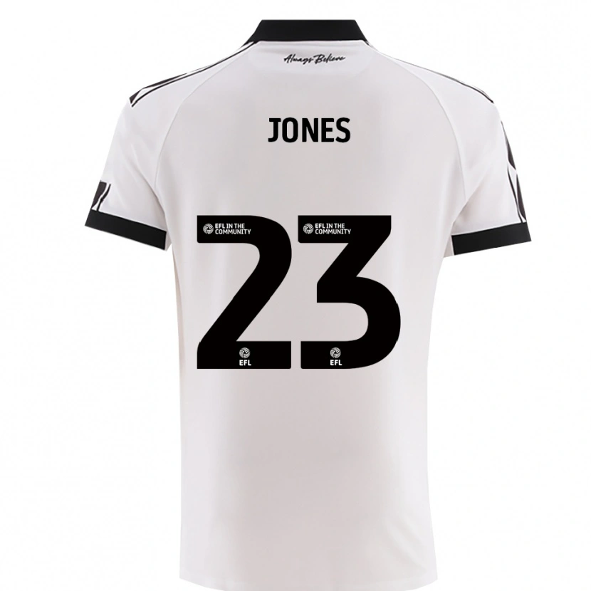 Danxen Hombre Camiseta Carrie Jones #23 Blanco Negro 2ª Equipación 2025/26 La Camisa
