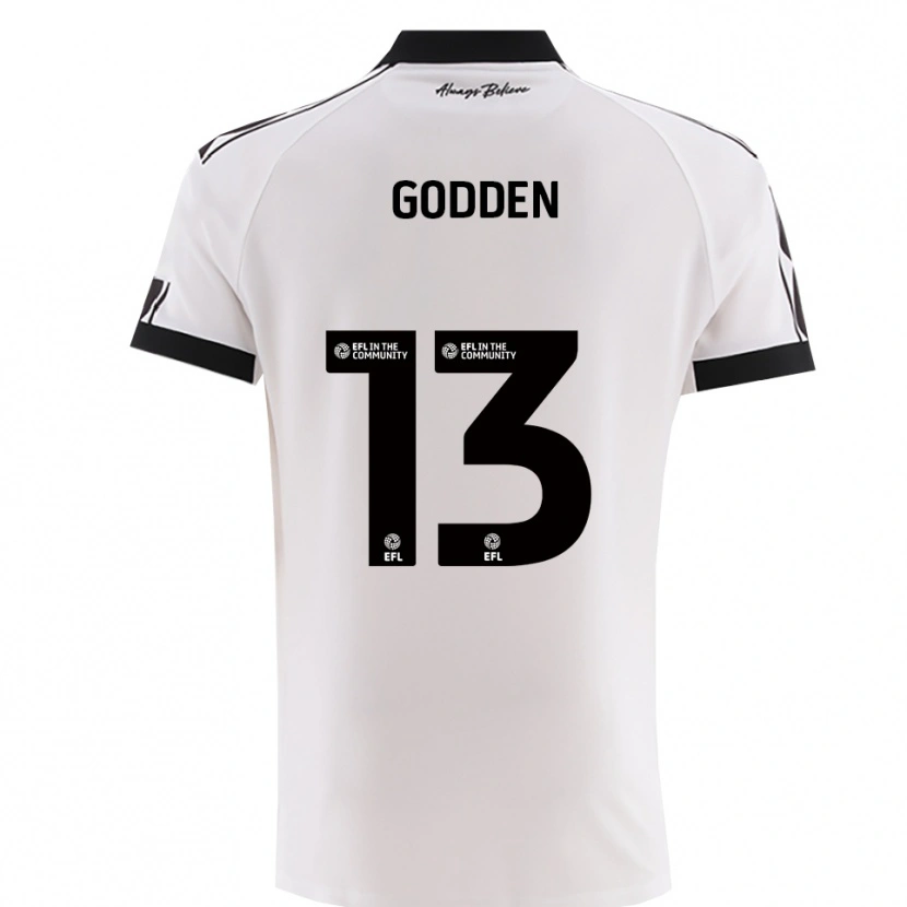 Danxen Hombre Camiseta Freddie Godden #13 Blanco Negro 2ª Equipación 2025/26 La Camisa