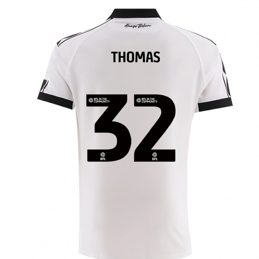 Danxen Hombre Camiseta Lewis Thomas #32 Blanco Negro 2ª Equipación 2025/26 La Camisa