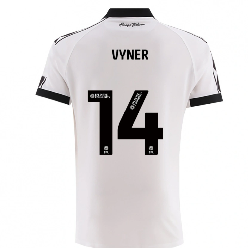 Danxen Hombre Camiseta Zak Vyner #14 Blanco Negro 2ª Equipación 2025/26 La Camisa