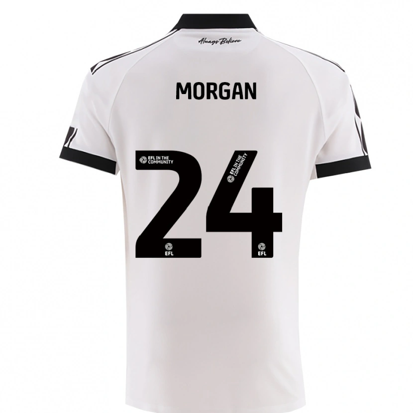Danxen Hombre Camiseta Ffion Morgan #24 Blanco Negro 2ª Equipación 2025/26 La Camisa