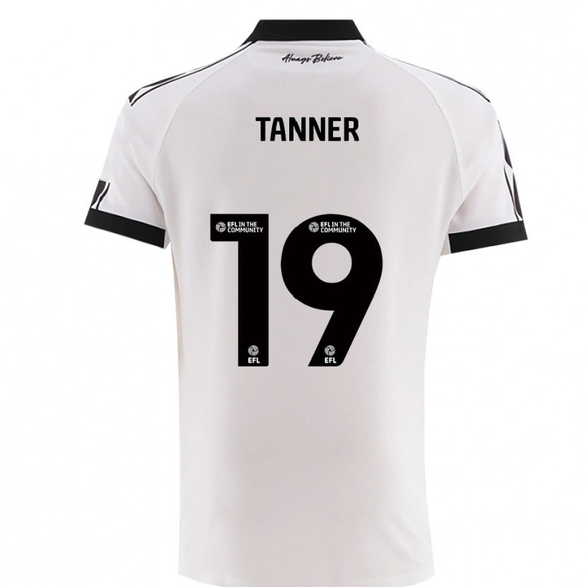 Danxen Hombre Camiseta George Tanner #19 Blanco Negro 2ª Equipación 2025/26 La Camisa