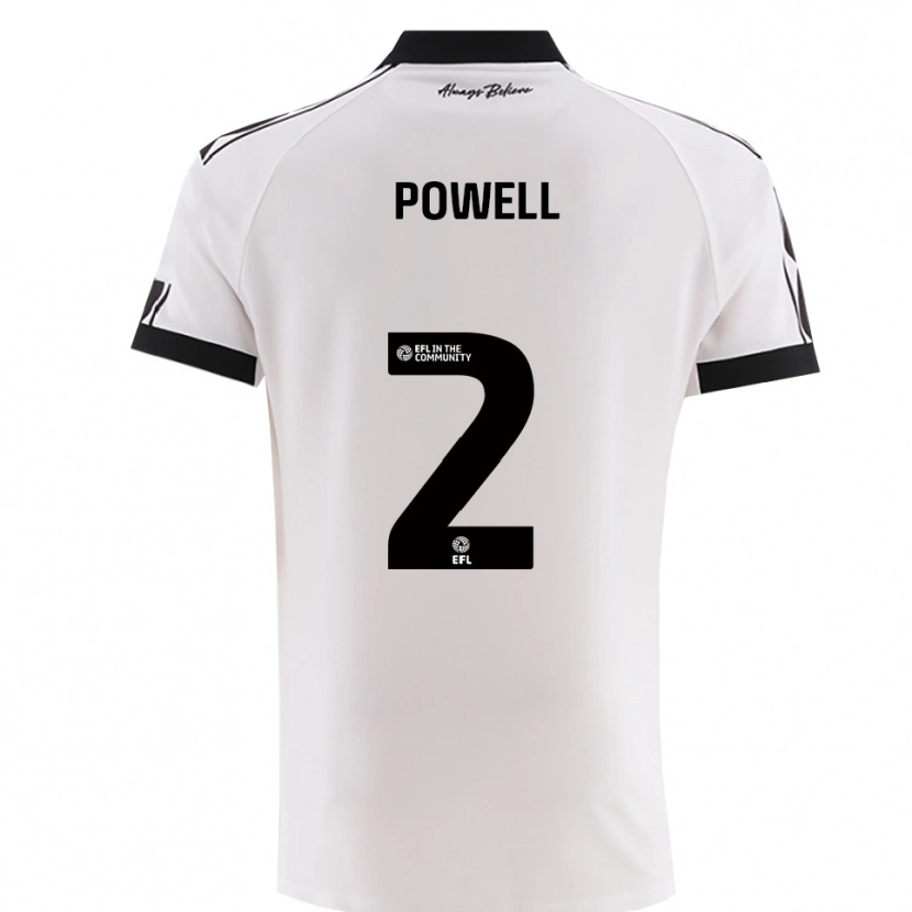 Danxen Hombre Camiseta Ella Powell #2 Blanco Negro 2ª Equipación 2025/26 La Camisa
