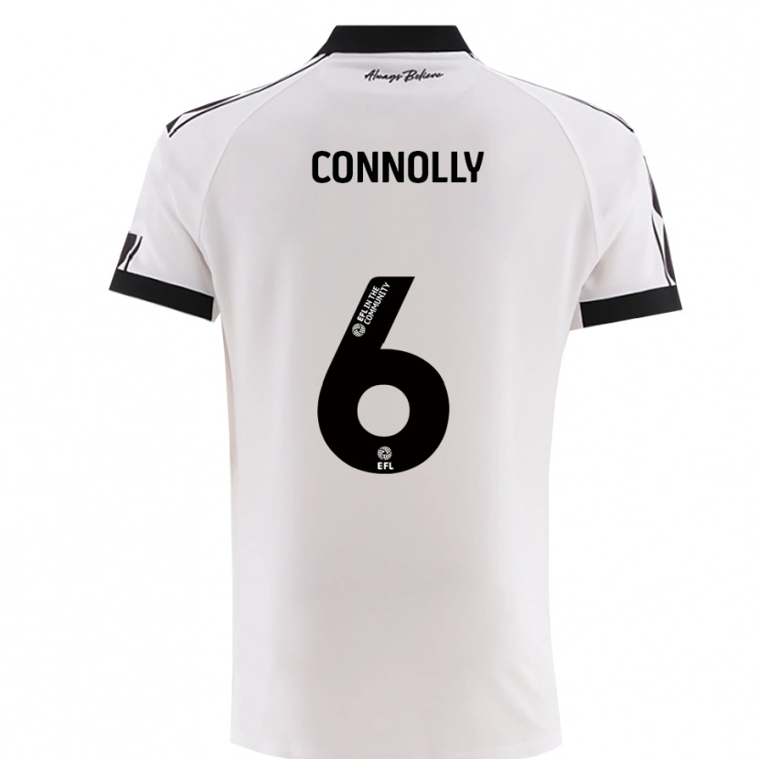Danxen Hombre Camiseta Megan Connolly #6 Blanco Negro 2ª Equipación 2025/26 La Camisa