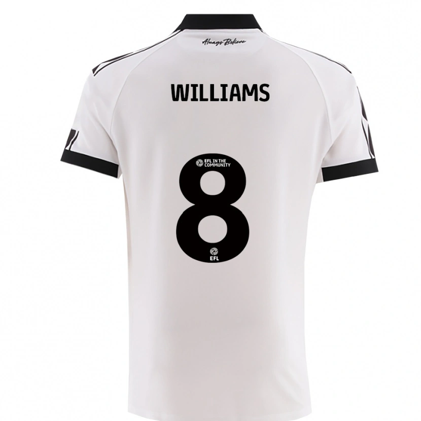 Danxen Hombre Camiseta Joe Williams #8 Blanco Negro 2ª Equipación 2025/26 La Camisa