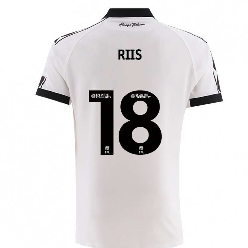 Danxen Hombre Camiseta Emil Riis #18 Blanco Negro 2ª Equipación 2025/26 La Camisa