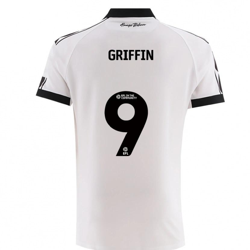 Danxen Hombre Camiseta Jack Griffin #9 Blanco Negro 2ª Equipación 2025/26 La Camisa