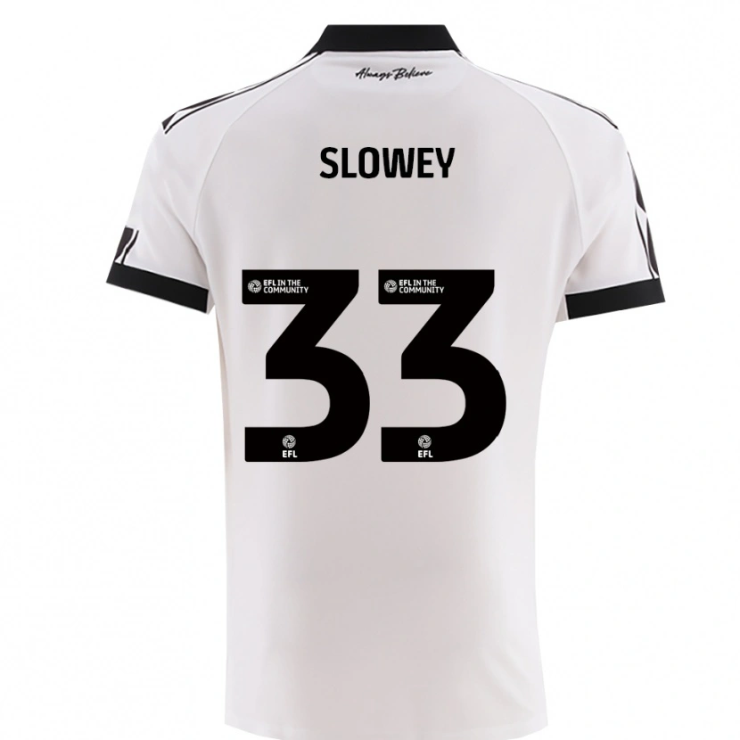Danxen Hombre Camiseta Josh Campbell-Slowey #33 Blanco Negro 2ª Equipación 2025/26 La Camisa