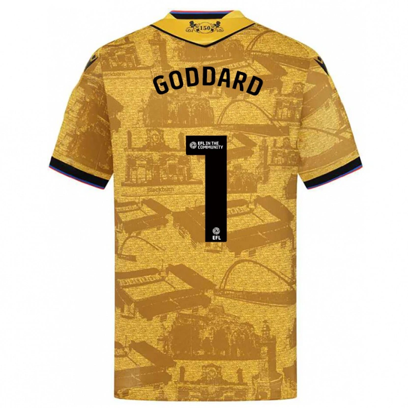 Danxen Hombre Camiseta Felix Goddard #1 Oro Negro 2ª Equipación 2025/26 La Camisa
