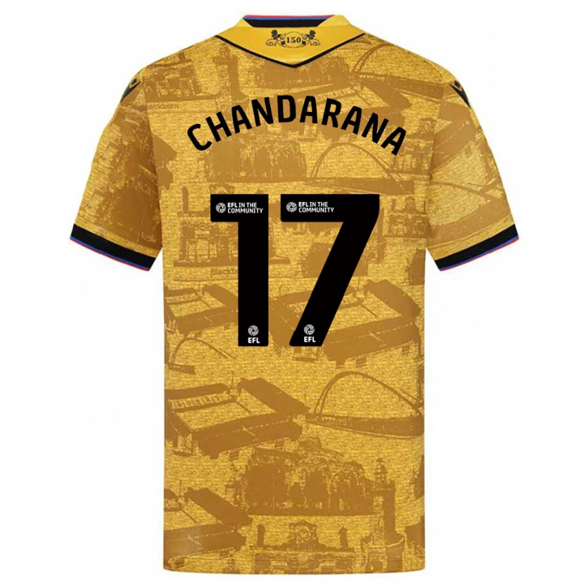 Danxen Hombre Camiseta Millie Chandarana #17 Oro Negro 2ª Equipación 2025/26 La Camisa
