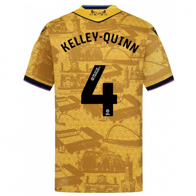 Danxen Hombre Camiseta Leon Kelley-Quinn #4 Oro Negro 2ª Equipación 2025/26 La Camisa