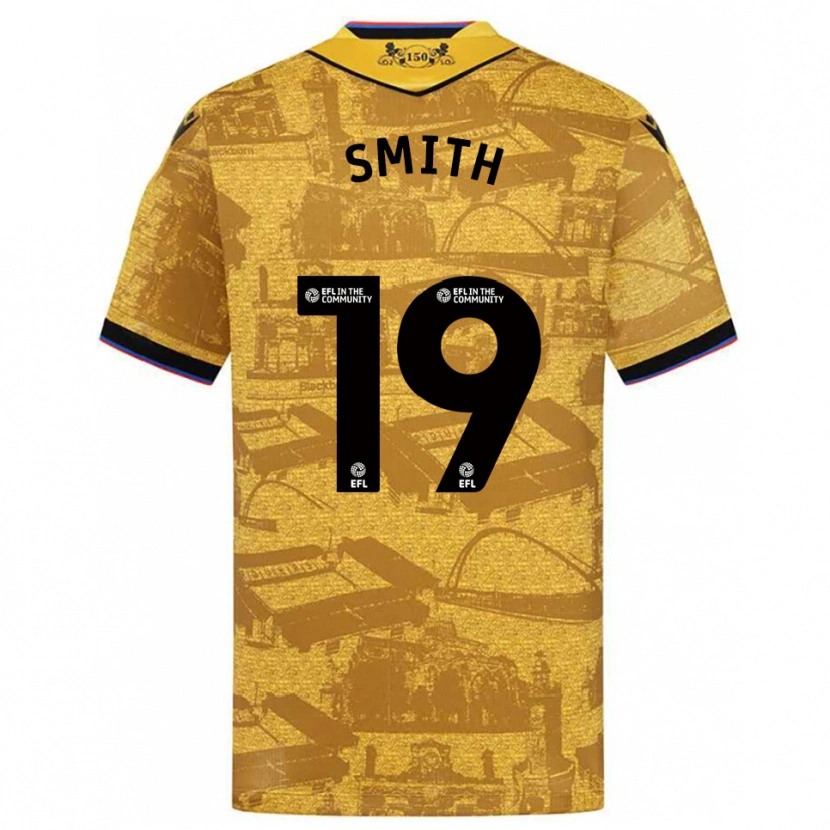 Danxen Hombre Camiseta Evie Smith #19 Oro Negro 2ª Equipación 2025/26 La Camisa
