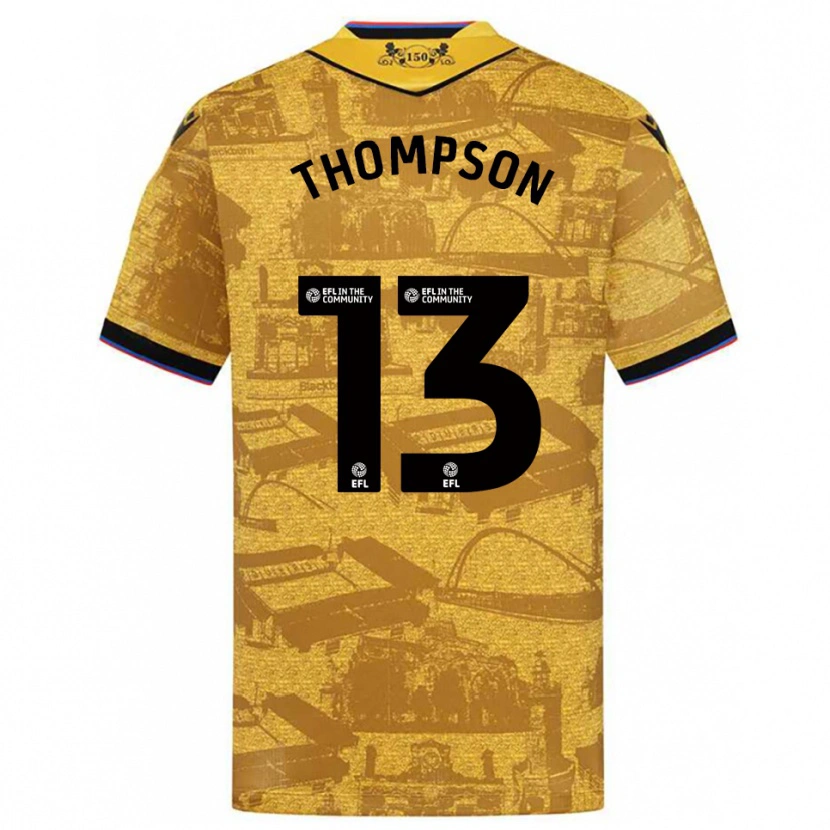 Danxen Hombre Camiseta Luke Thompson #13 Oro Negro 2ª Equipación 2025/26 La Camisa