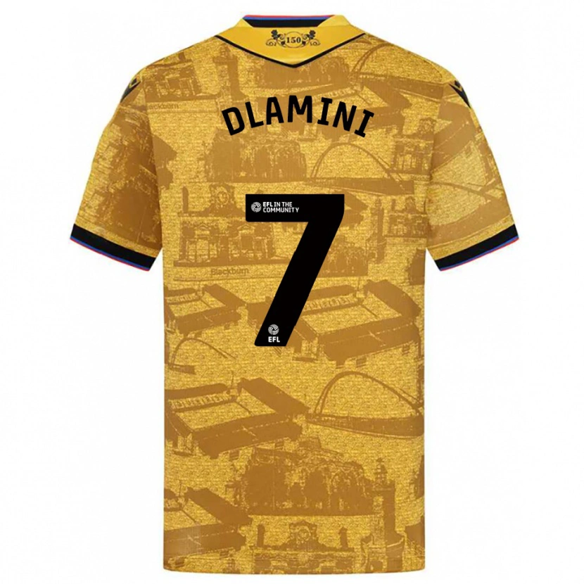 Danxen Hombre Camiseta Nathan Dlamini #7 Oro Negro 2ª Equipación 2025/26 La Camisa