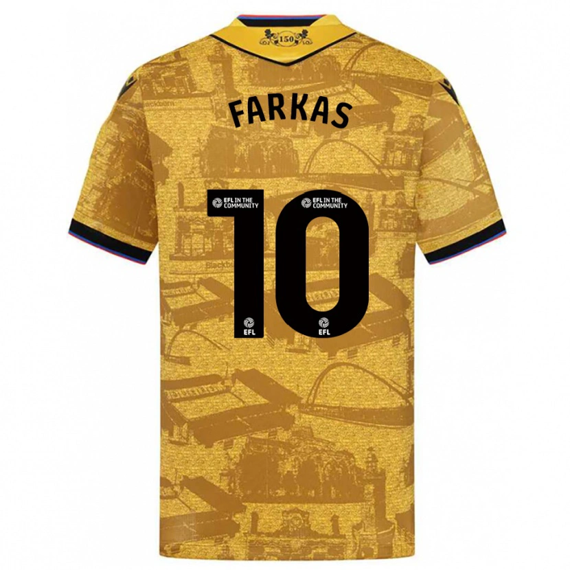 Danxen Hombre Camiseta Patrik Farkas #10 Oro Negro 2ª Equipación 2025/26 La Camisa