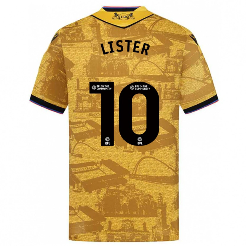 Danxen Hombre Camiseta Harry Lister #10 Oro Negro 2ª Equipación 2025/26 La Camisa