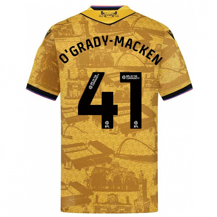 Danxen Hombre Camiseta Harley O'grady-Macken #41 Oro Negro 2ª Equipación 2025/26 La Camisa