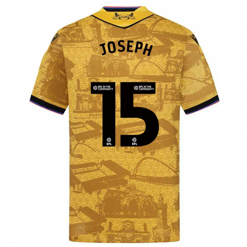 Danxen Hombre Camiseta Valentin Joseph #15 Oro Negro 2ª Equipación 2025/26 La Camisa