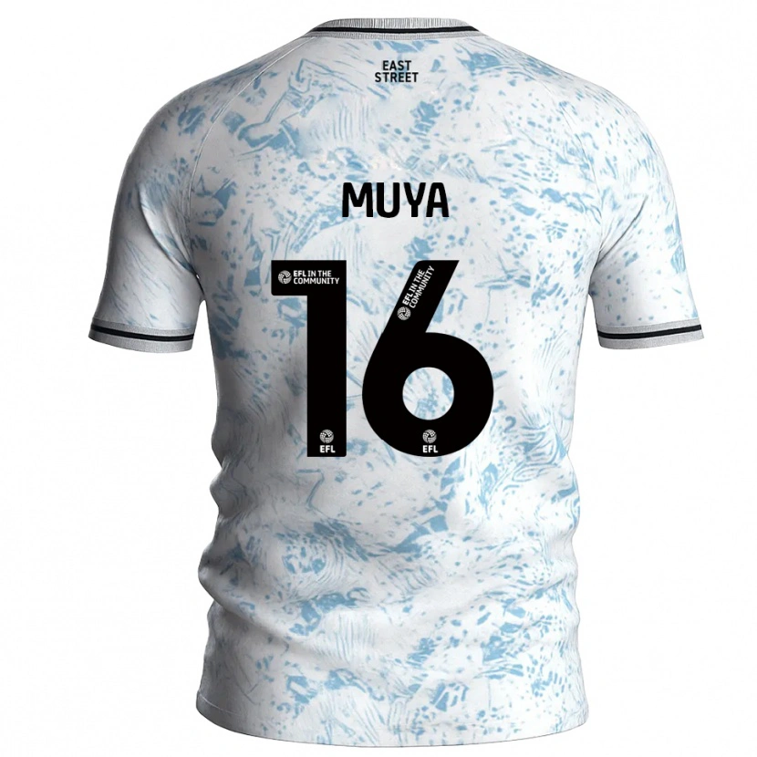Danxen Hombre Camiseta Karin Muya #16 Blanco Azul Celeste 2ª Equipación 2025/26 La Camisa