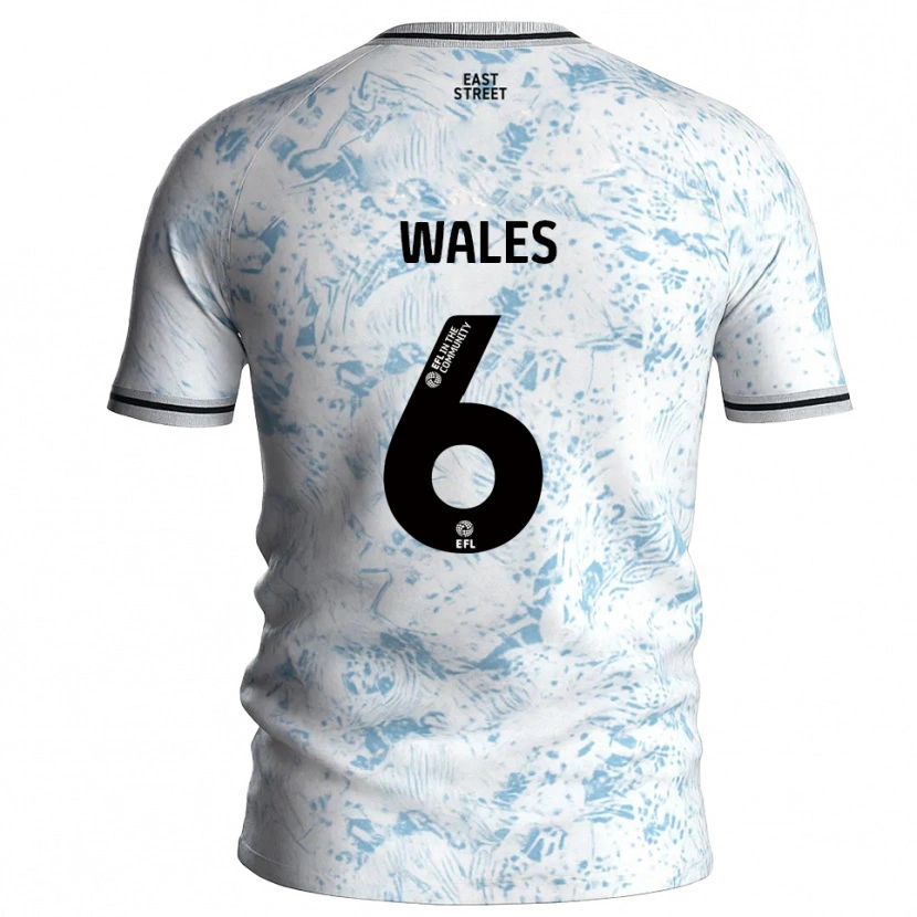 Danxen Hombre Camiseta Manu Wales #6 Blanco Azul Celeste 2ª Equipación 2025/26 La Camisa