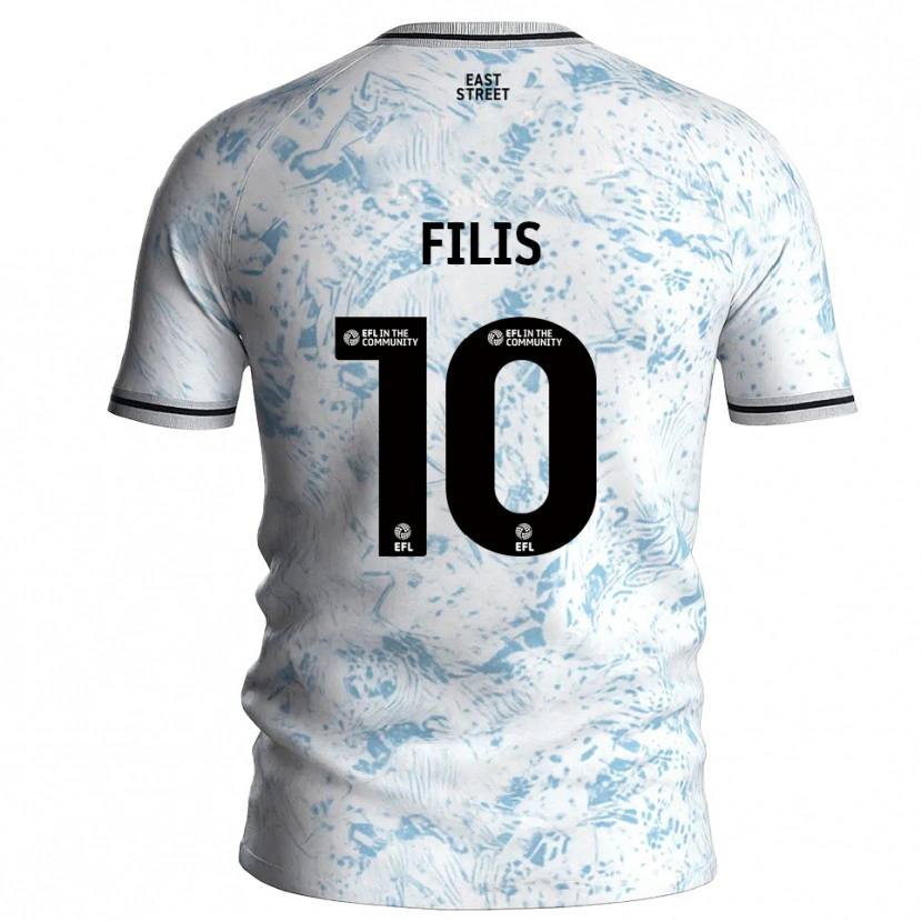 Danxen Hombre Camiseta Melisa Filis #10 Blanco Azul Celeste 2ª Equipación 2025/26 La Camisa
