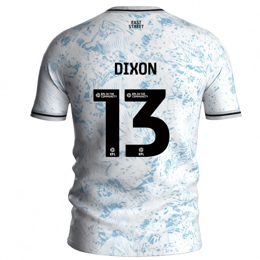 Danxen Hombre Camiseta Kaheim Dixon #13 Blanco Azul Celeste 2ª Equipación 2025/26 La Camisa