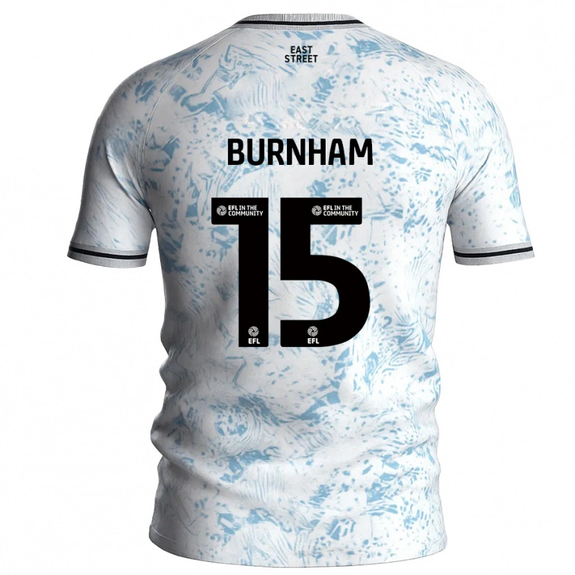 Danxen Hombre Camiseta Shia-Lee Burnham #15 Blanco Azul Celeste 2ª Equipación 2025/26 La Camisa