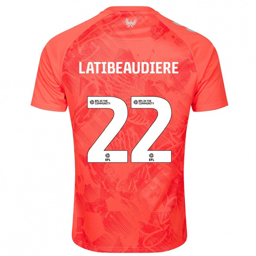 Danxen Hombre Camiseta Joel Latibeaudiere #22 Naranja Blanco 2ª Equipación 2025/26 La Camisa