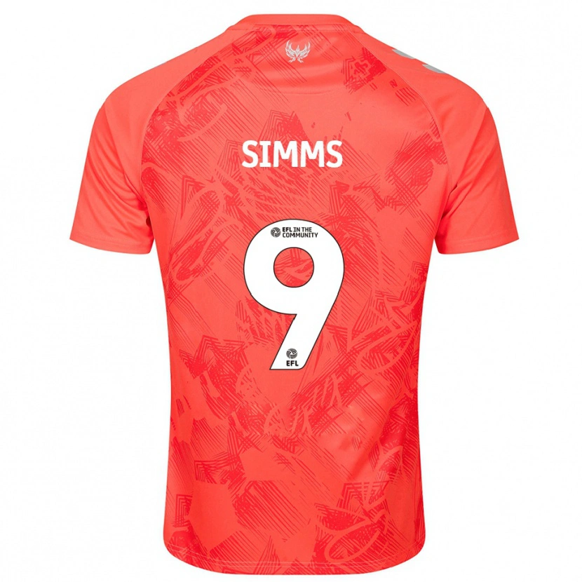Danxen Hombre Camiseta Ellis Simms #9 Naranja Blanco 2ª Equipación 2025/26 La Camisa