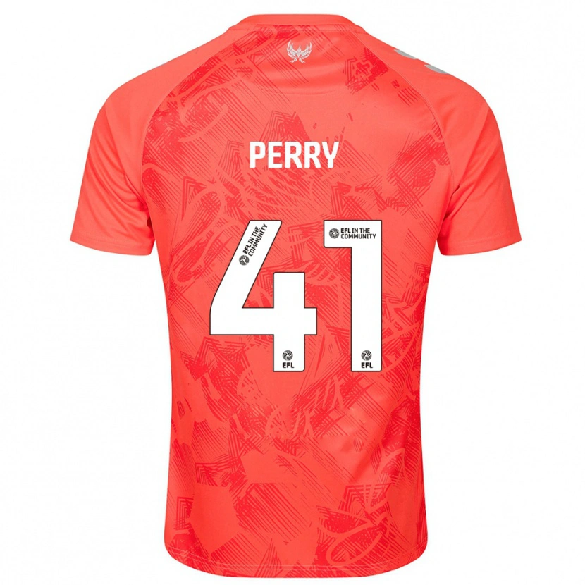 Danxen Hombre Camiseta Callum Perry #41 Naranja Blanco 2ª Equipación 2025/26 La Camisa