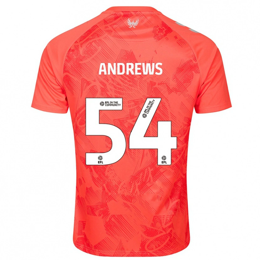Danxen Hombre Camiseta Kai Andrews #54 Naranja Blanco 2ª Equipación 2025/26 La Camisa