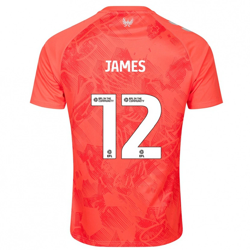 Danxen Hombre Camiseta Jack James #12 Naranja Blanco 2ª Equipación 2025/26 La Camisa