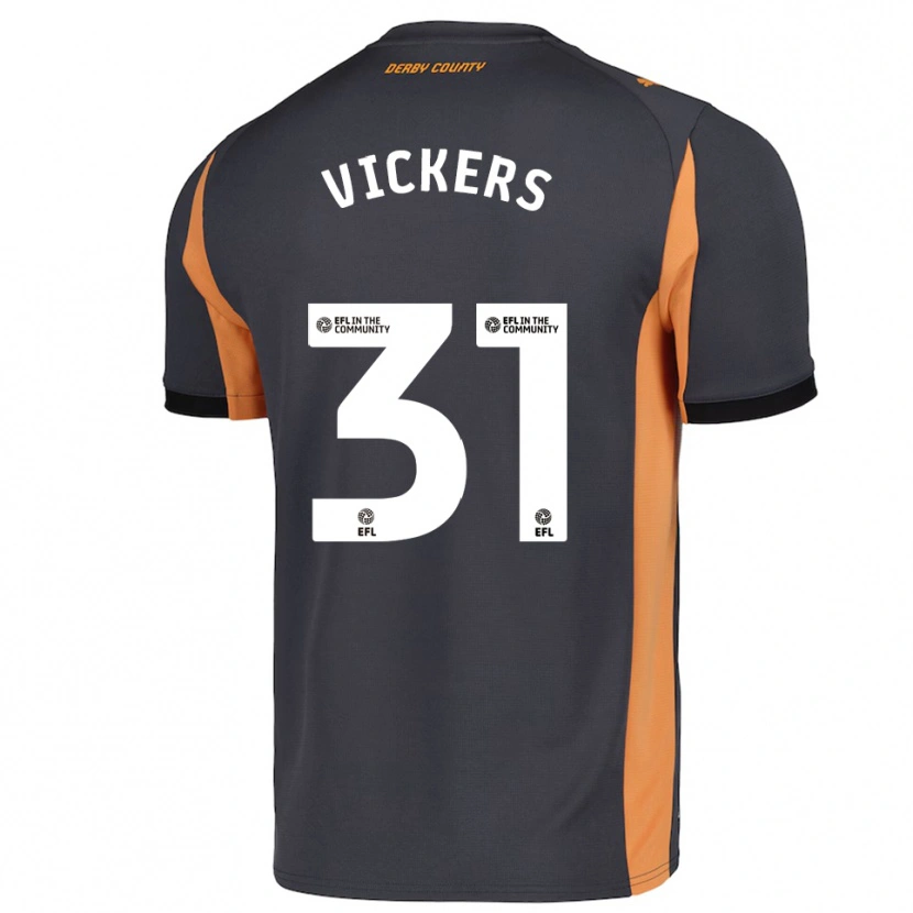 Danxen Hombre Camiseta Josh Vickers #31 Gris Naranja Negro 2ª Equipación 2025/26 La Camisa