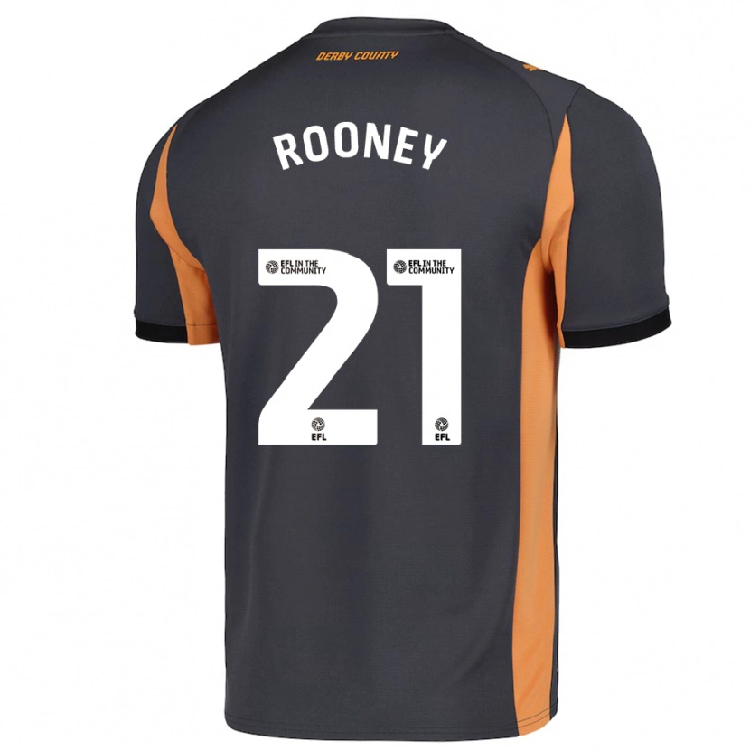Danxen Hombre Camiseta Jake Rooney #21 Gris Naranja Negro 2ª Equipación 2025/26 La Camisa