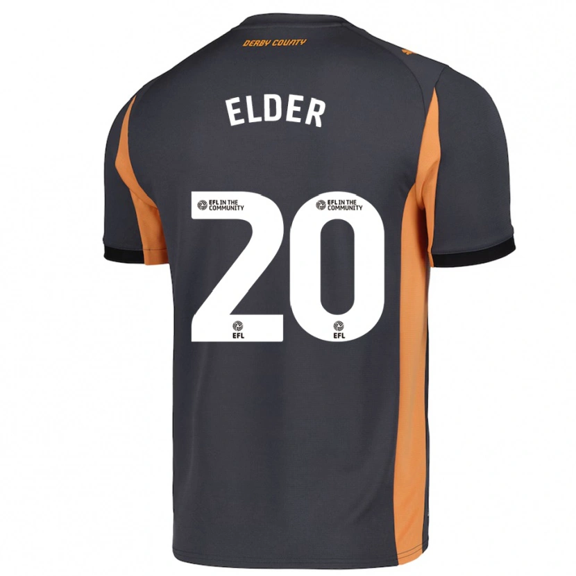 Danxen Hombre Camiseta Callum Elder #20 Gris Naranja Negro 2ª Equipación 2025/26 La Camisa