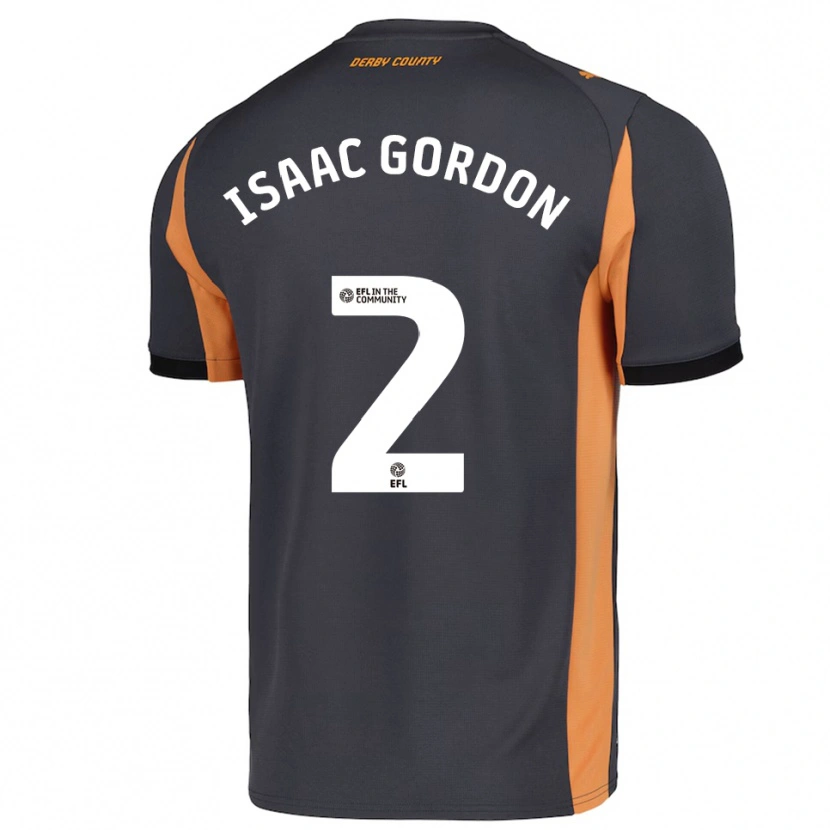 Danxen Hombre Camiseta Isaac Gordon #2 Gris Naranja Negro 2ª Equipación 2025/26 La Camisa