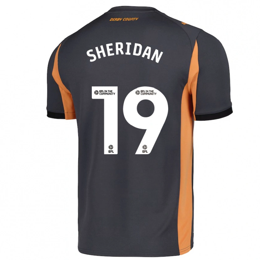Danxen Hombre Camiseta Isabel Sheridan #19 Gris Naranja Negro 2ª Equipación 2025/26 La Camisa