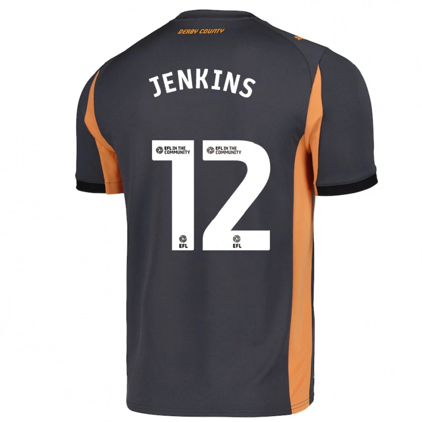 Danxen Hombre Camiseta Camille Jenkins #12 Gris Naranja Negro 2ª Equipación 2025/26 La Camisa