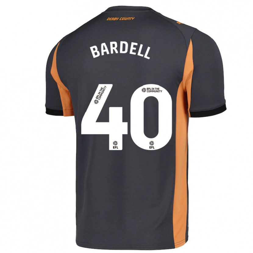 Danxen Hombre Camiseta Max Bardell #40 Gris Naranja Negro 2ª Equipación 2025/26 La Camisa