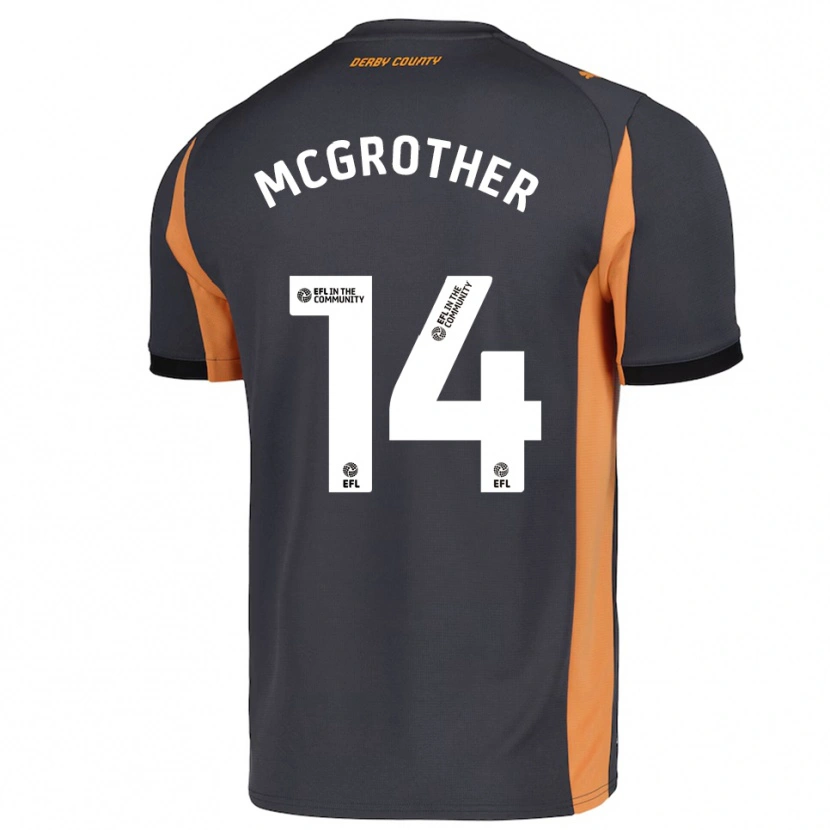 Danxen Hombre Camiseta Becky Mcgrother #14 Gris Naranja Negro 2ª Equipación 2025/26 La Camisa